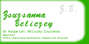 zsuzsanna beliczey business card